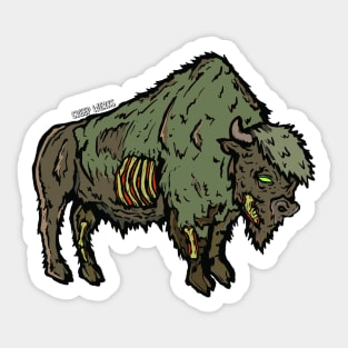 Yellowstone Zombie Bison Buffalo National Park Animal Sticker